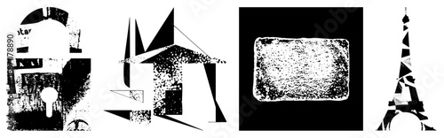 Abstract Geometric with Textured Halftone