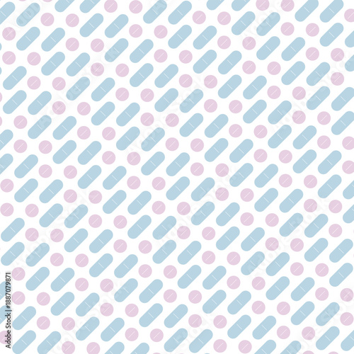 medical drugs tablets pattern scalable vector geometric background in blue