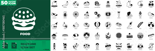 Food Duotone Editable Icons set