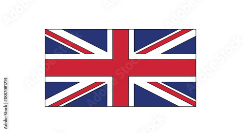 A simple and accurate vector illustration of the national flag of the United Kingdom, also known as the Union Jack, on a white background.