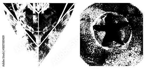 Abstract Geometric Halftone in Black and White Vector Art