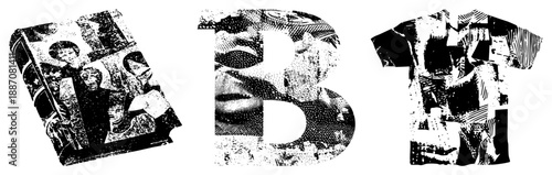 Halftone Letterforms with Collaged Portrait