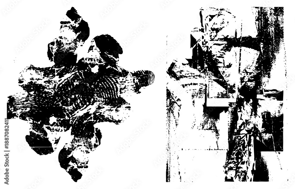 Obraz premium Abstract Organic Forms with Textured Halftone