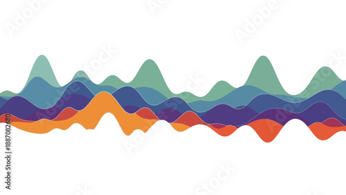 Abstract Sound Waveform Data Visualization, Colorful Audio Spectrum