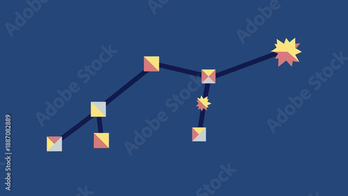 Wallpaper Mural Constellation Icon Vector Graphic - Star Pattern on Dark Blue Background Torontodigital.ca