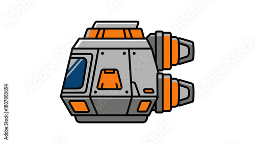 Futuristic Spacecraft Cockpit Icon - Sci-Fi Exploration Vehicle