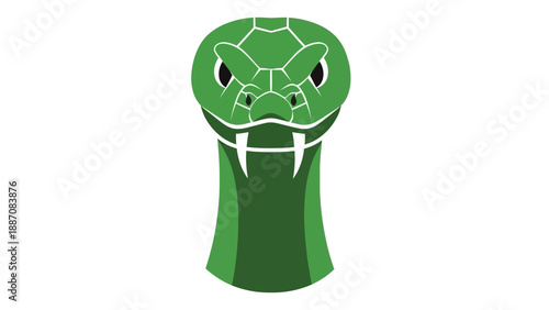 Green Snake Head Icon Vector Art - Fierce Reptile Emblem