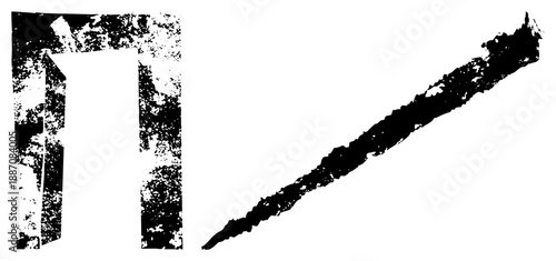 Abstract Grunge Textures with Distressed Black Shapes