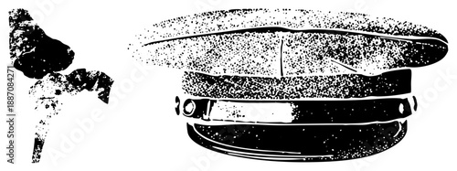 Vintage Military Officer’s Cap with Feathers and Badge Emblem