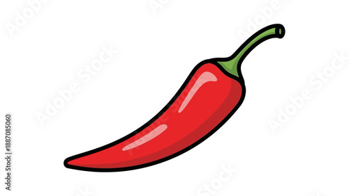 Spicy Red Chili Pepper Icon Vector Illustration