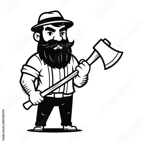 Lumberjack character holding axe