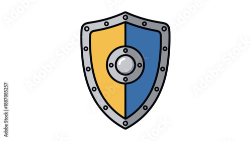 Medieval Shield Icon Vector - Protection Symbol