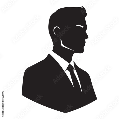 Confident Businesswoman Silhouette Standing in Corporate Suit