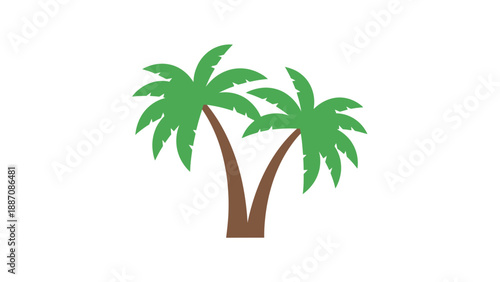 Two Palm Trees Icon Vector Illustration