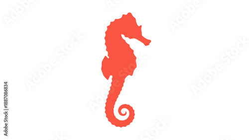 Coral Seahorse Silhouette Icon Vector Illustration