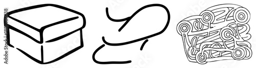 Minimalist Art of Ottoman, Shoe, and Car Stack