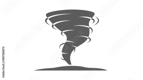 Tornado Icon - Swirling Windstorm Silhouette