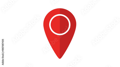 Red Map Pin Location Icon Vector - GPS Navigation Pointer Symbol