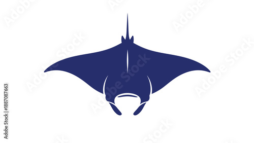 Manta Ray Silhouette Vector Icon