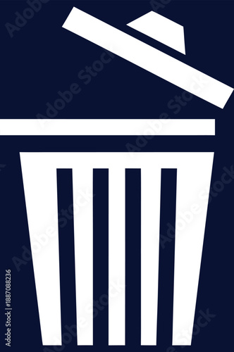 Wastebasket Icon Design Featuring Trash Can Symbol For Recycling And Disposal Concepts