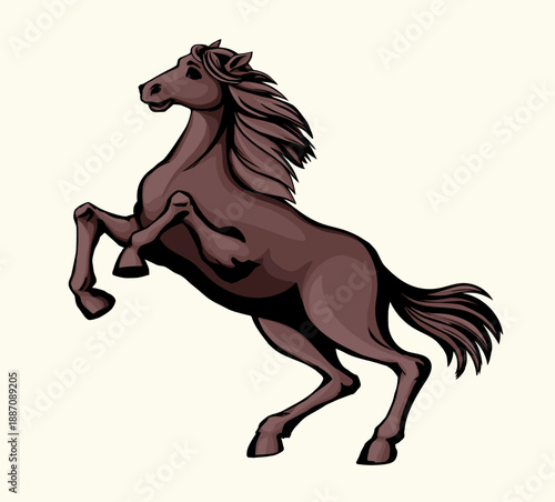 Vector drawing. Man on the horse