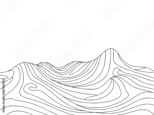 Vector mountain range topographic map illustration isolated PNG with Transparent Background