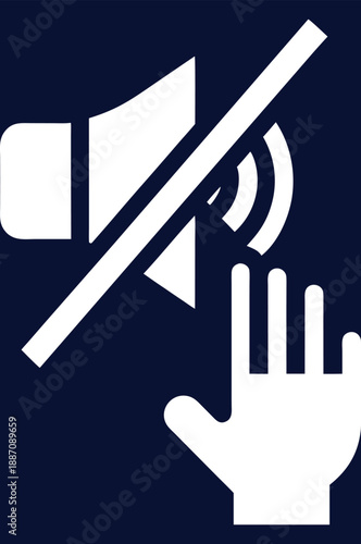 Silence Gesture Hand Symbol Quiet Concept Mute Indicator Restriction Communication
