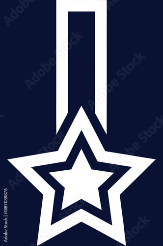 Military Insignia Star Symbol Vector Illustration, Armed Forces Rank Emblem, Defense Concept