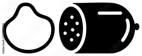 Abstract Black of Coffee Drop and Portafilter Silhouette