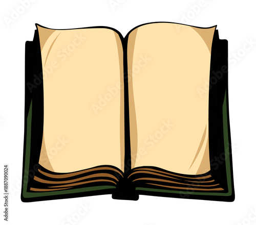 Vector linear drawing. Open book