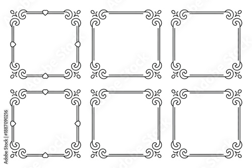 Set of elegant decorative frames Vector, illustration