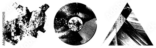 Abstract Geometric Shapes with Halftone Texture