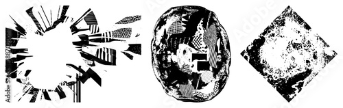 Abstract Geometric Fragmentation with Halftone and Vector Shapes