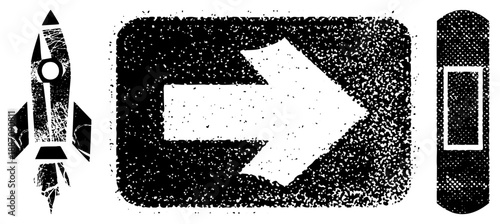 Vintage Halftone, Arrow, and Doorway Set