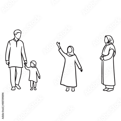 Black and White Line Art Drawing of Hand Holding Simple Cup