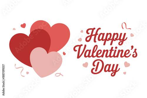 Happy valentine's day hearts Vector, illustration