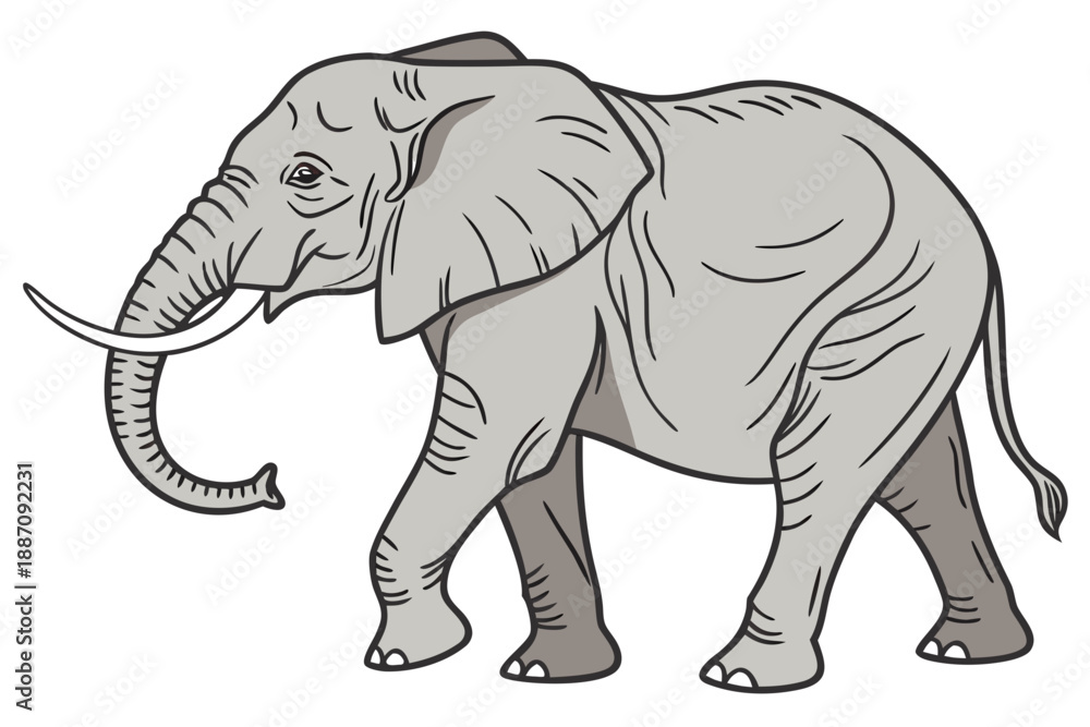 Fototapeta premium elephant isolated on white background