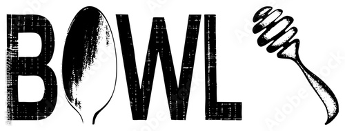 Typography Logo Featuring Bowl Letterform and Honey Dipper