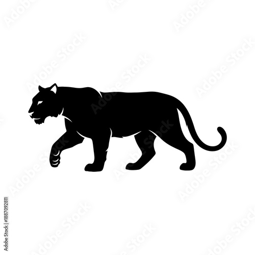 Angry Tiger Vector Silhouette Design
