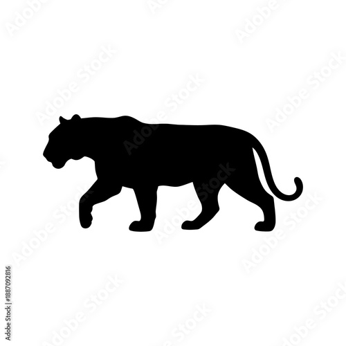 Angry Tiger Vector Silhouette Design
