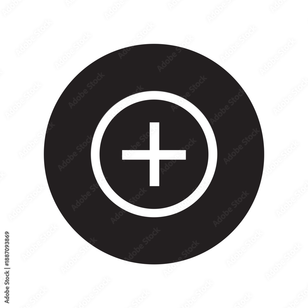 Fototapeta premium Vector Of Circle Add Plus Icon For UI_Circle Line Icon