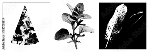 Abstract Geometric with Textured Halftone