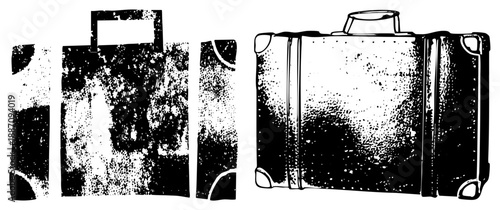 Vintage Suitcase with Distressed Texture and Handle Detail