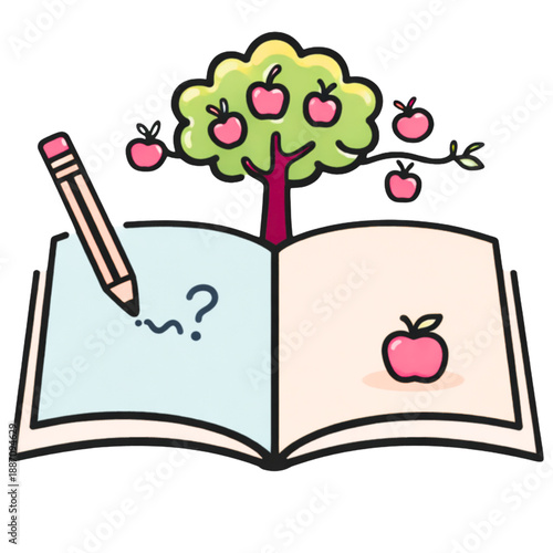 Education Book and Apple Discovery Icon
