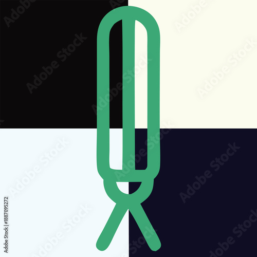 Minimalist Green Podcast Microphone Icon with Tripod Stand - Modern Flat Vector Illustration for Media and Tech Design
