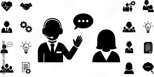 Active Listening Empathetic Support Agent Silhouette