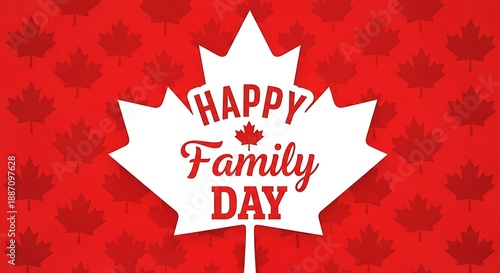Happy family day celebration with maple leaf emblem