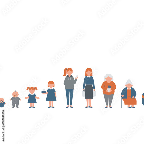 Diverse People Standing in a Row.