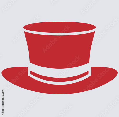 colorful hat silhouette vector art illustration, red top hat