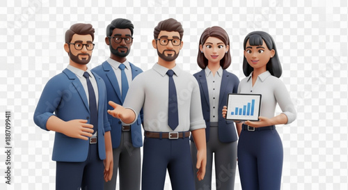 Diverse group of business professionals standing together